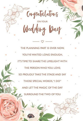 Picture of CONGRATULATIONS ON YOUR WEDDING DAY CARD